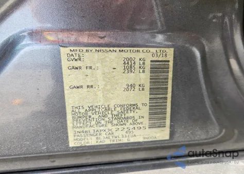 2018 Nissan Altima 3.5Sl from USA, damaged, VIN 1N4BL3APXJC225495